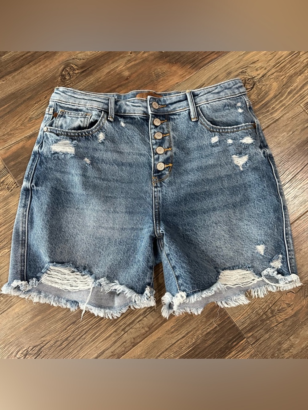 Judy Blue XL distressed denim shirts button fly